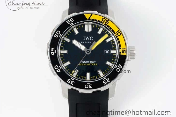 MIROTIME 0211 Bright Aquatimer Automatic SS RSF 1:1 Best Edition Black Yellow Dial on Black Rubber Strap A 7068
